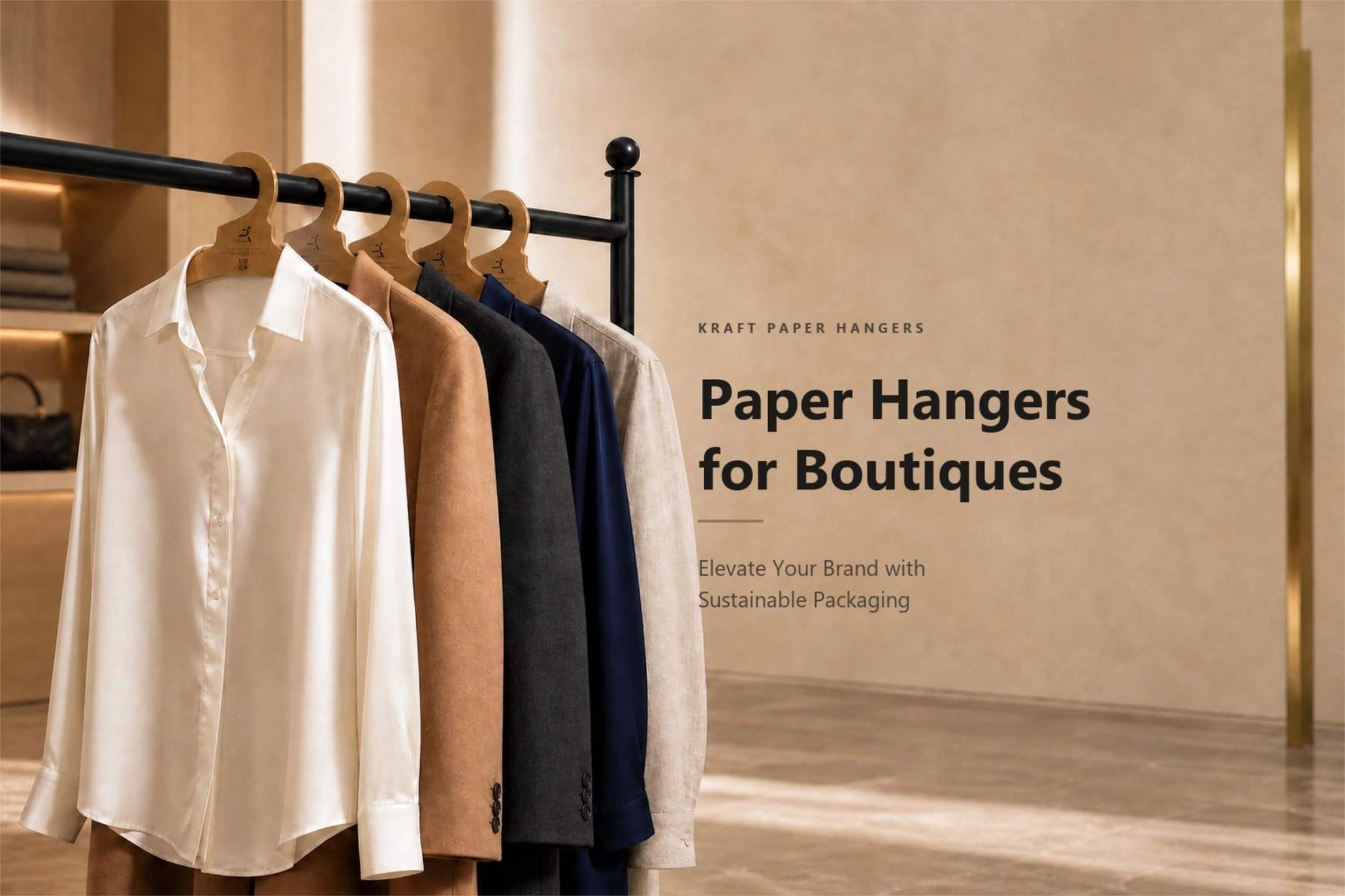 Perchas de papel para boutiques: realza tu marca con envases sostenibles.